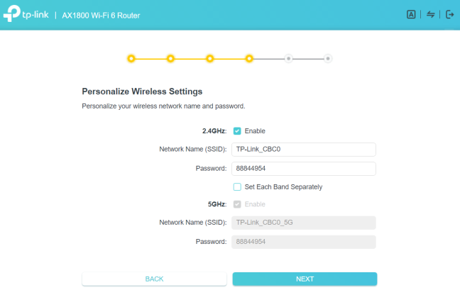 TP-Link Archer AX20 - personalize wireless settings