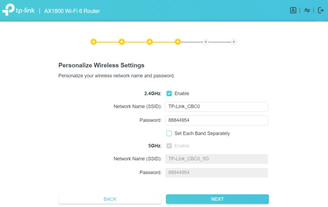 TP-Link Archer AX20 - personalize wireless settings