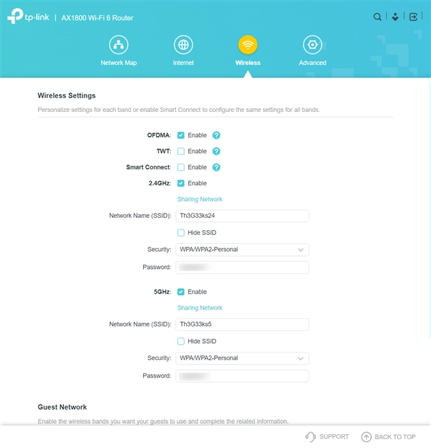 TP-Link Archer AX20 - basic wireless settings