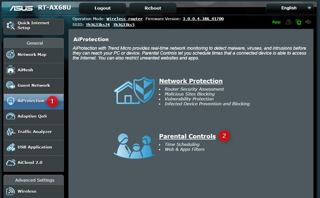 Access Parental Controls on your ASUS router