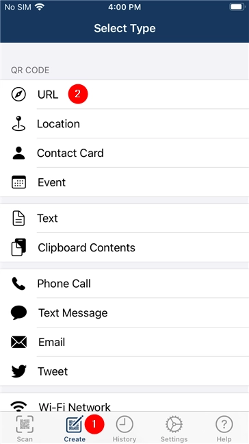 Using an app to create a QR code on an iPhone