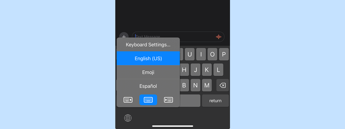 iPhone keyboard language