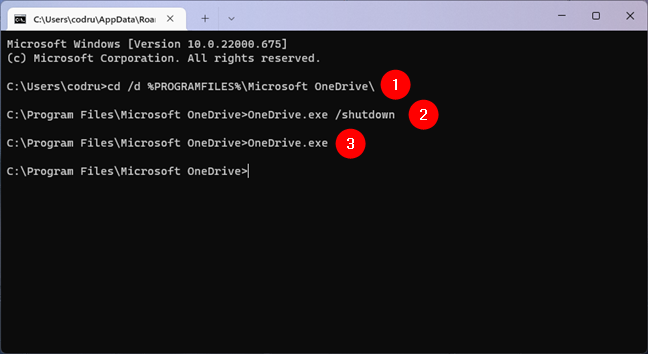 OneDrive force sync using commands in Command Prompt