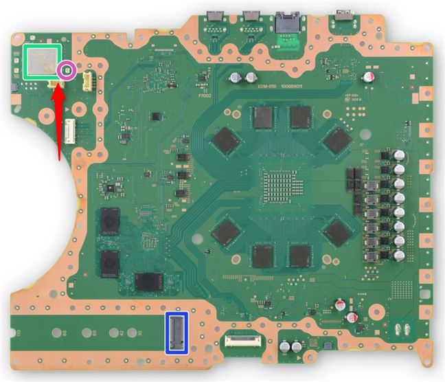 Credit: iFixit - the Sony J20H100 Wi-Fi 6 module on the PS5