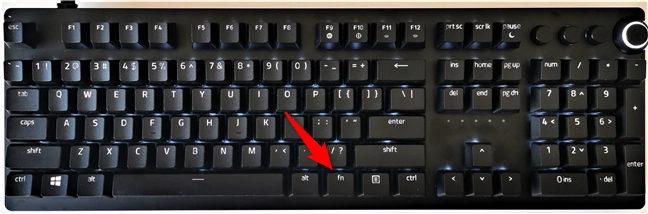 Fn (Function) key on a keyboard