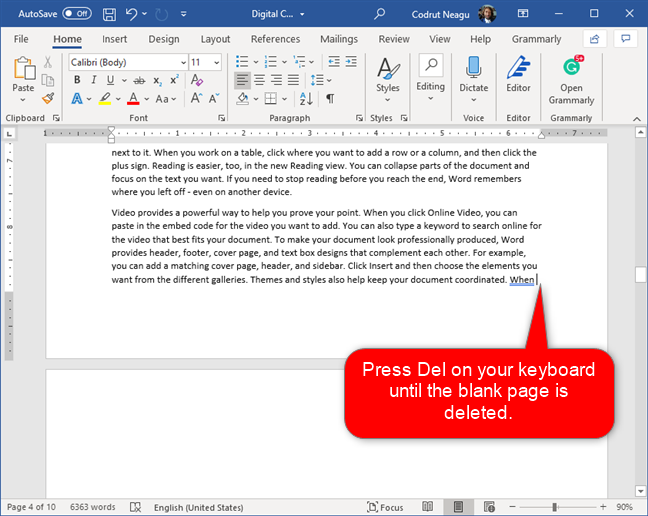 How to remove a page in word 2018 - lasopaadvisor