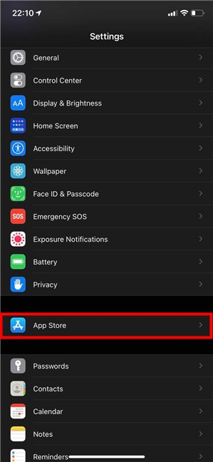 Access App Store Settings
