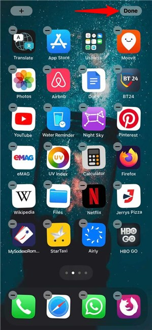 Tap when you are Done uninstalling apps on iPhone or iPad