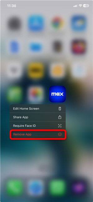 How to delete an app on iPad or iPhone using the actions menu