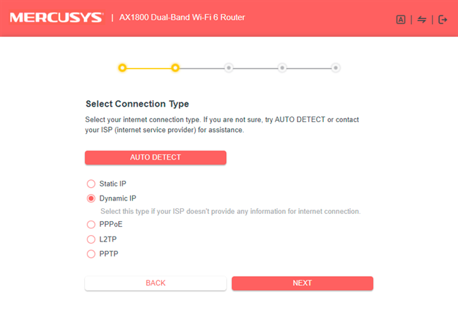 Mercusys MR70X - The quick setup wizard