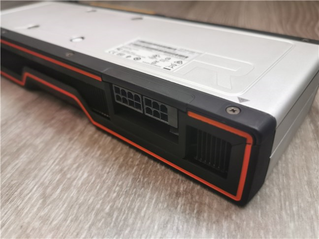 The power connectors on the AMD Radeon RX 6700 XT