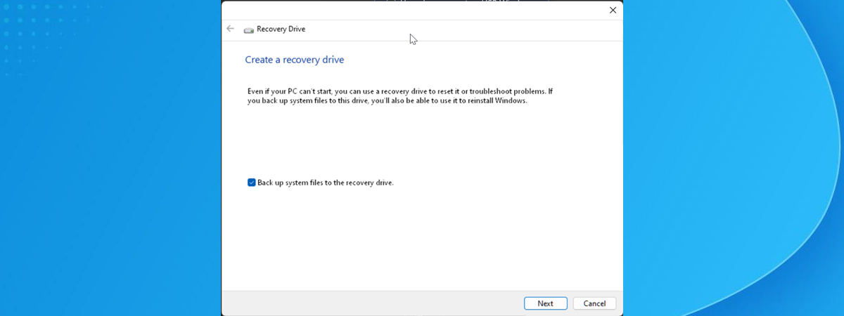 Recovery drive for Windows