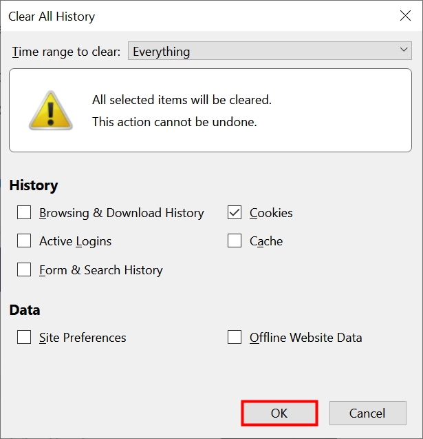 How to delete cookies on Firefox completely