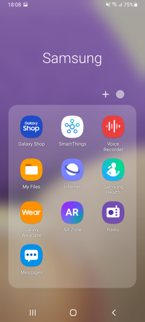 Samsung apps installed on the Samsung Galaxy A32 5G