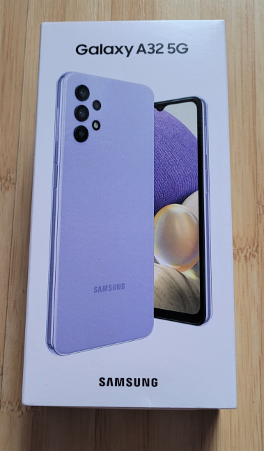 The packaging used for Samsung Galaxy A32 5G