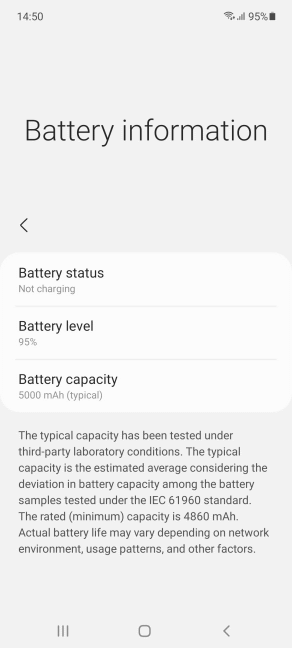 Details about the battery available on the Samsung Galaxy A72