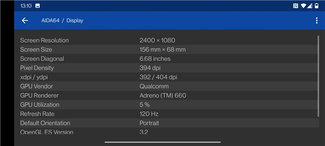 OnePlus 9: Display technical specifications