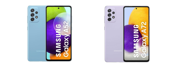 Samsung Galaxy A52 and A72