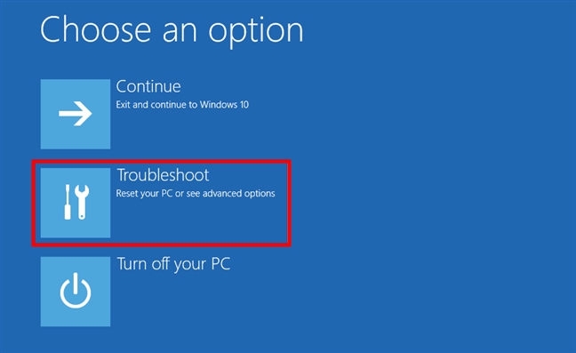 Windows 10's Advanced Boot Menu
