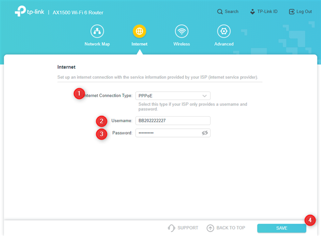 Set up your PPPoE internet connection