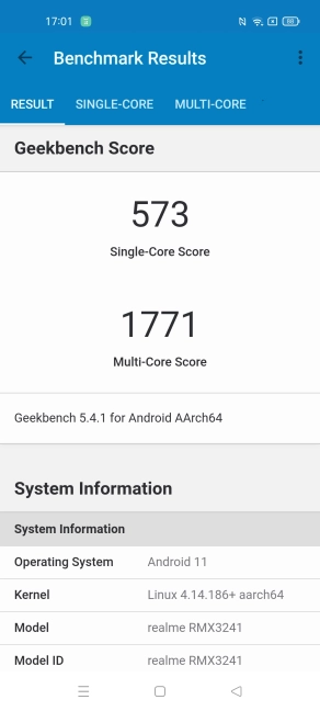 realme 8 5G - Geekbench Scores