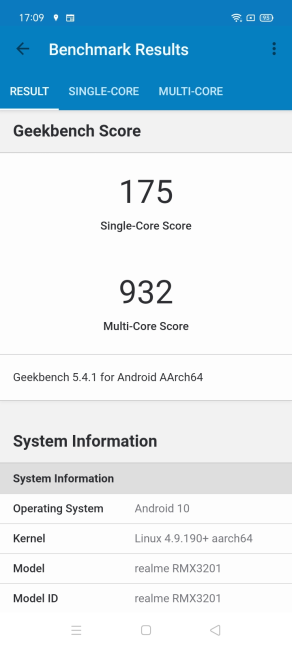 realme C21 - Geekbench score