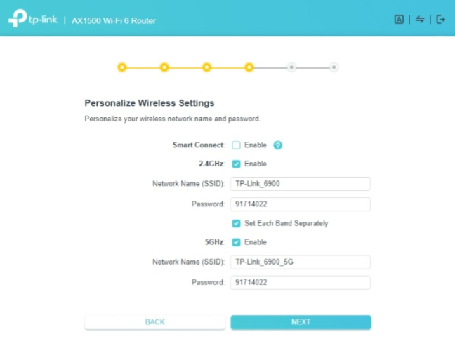 Set up each Wi-Fi band individually