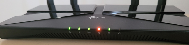 See whether the LEDs are turned on on your TP-Link router