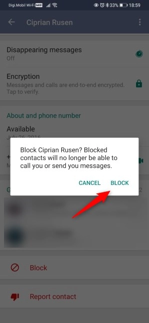 Confirm the blocking