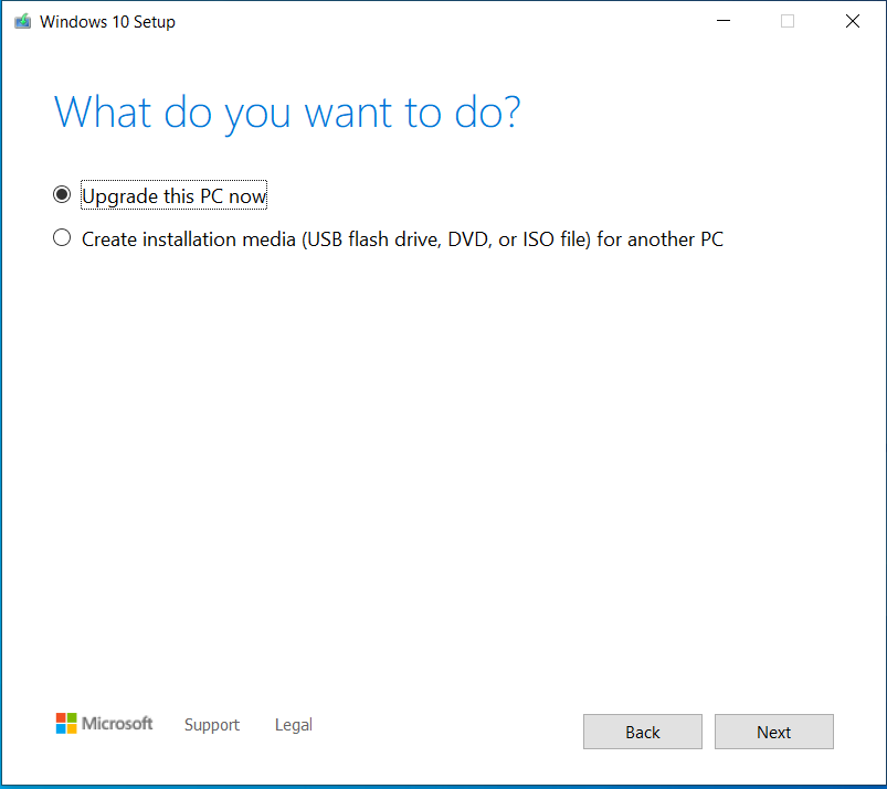 The Windows 10 Media Creation Tool