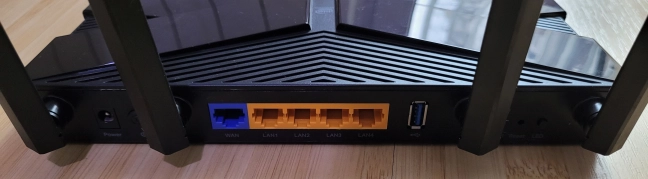 The ports on the back of the TP-Link Archer AX50