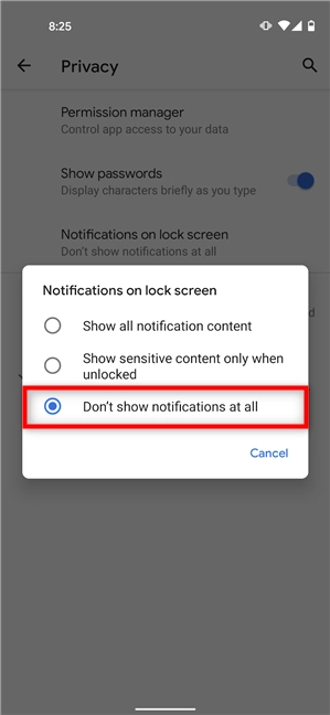 How to hide notifications on Lock screen in Android