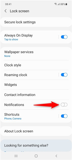 Disable the switch next to Notifications