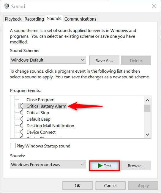 windows sound schemes windows 10