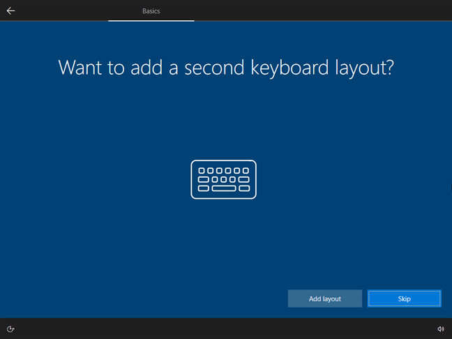 Choose whether to add a second keyboard layout