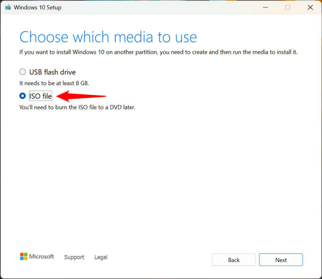 Download a Windows 10 ISO