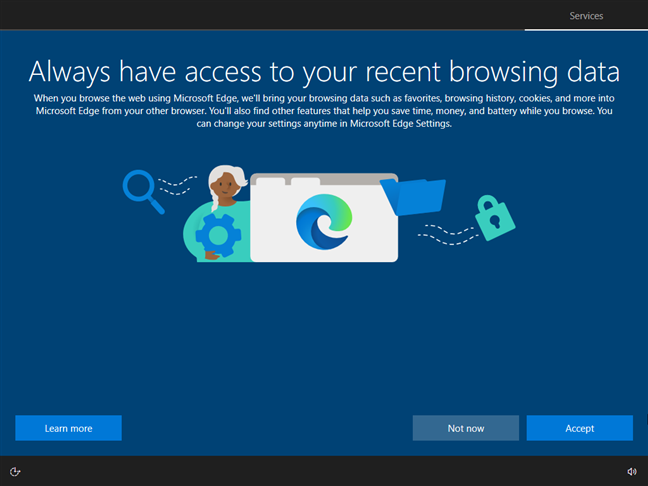 Let Microsoft Edge access your recent browsing data
