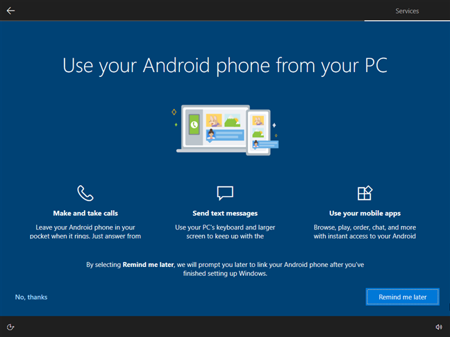 Windows 10 recommends to use your phone from your PC