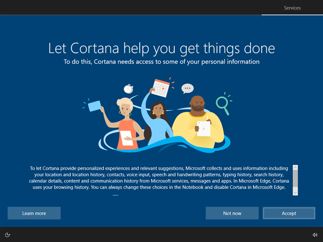Do you want to enable Cortana?
