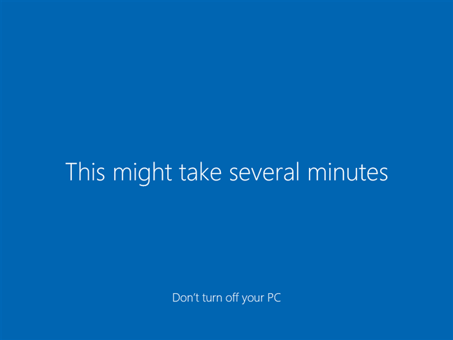 Wait for Windows 10 to finish everything