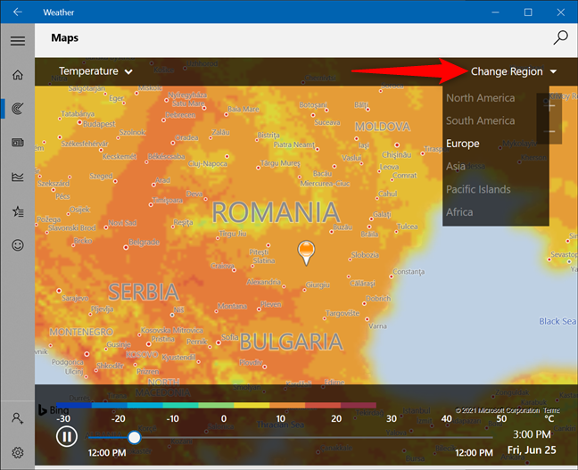 Check the weather map for another region