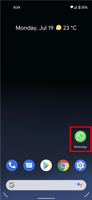 Locate the icon you want to drag and drop on Android