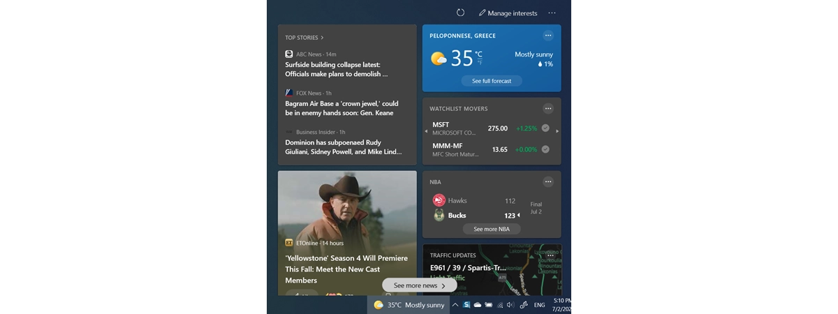 How to remove Weather from the taskbar in Windows