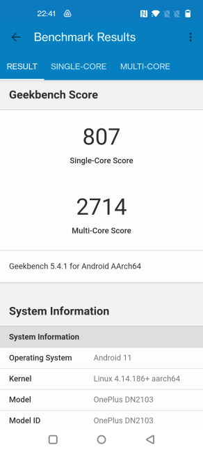 Geekbench scores