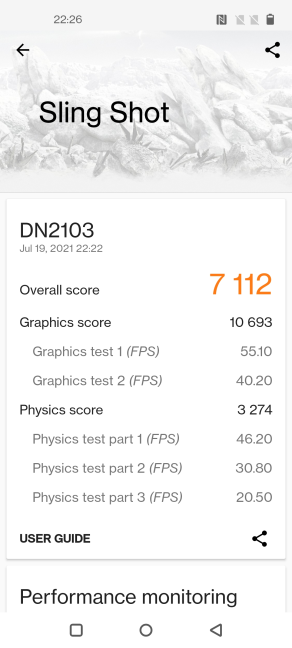 The score in 3DMark