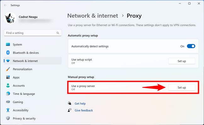 Configure Windows 11's proxy server settings