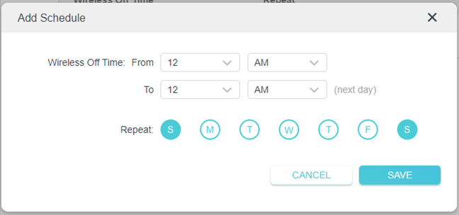 Set up the Wi-Fi schedule