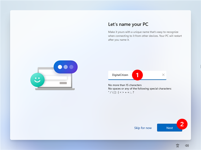 Choosing a name for your Windows 11 device