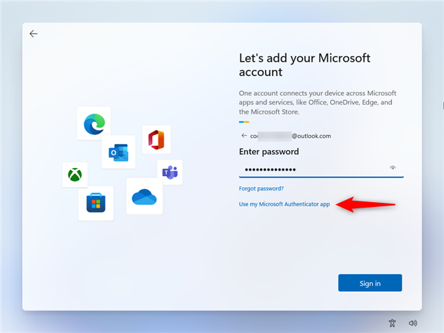Using Microsoft Authenticator to sign in