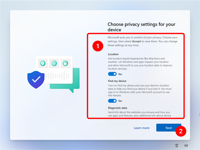 Choose privacy settings for your device